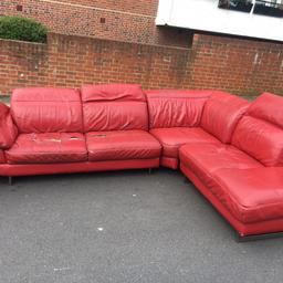 Hi guys, I have here a red corner sofa for free.

It has 2 rip in the seat. however if you can buy a throw over, then you will have a excellent sofa in your house for a temporary us until you are ready to change.

Its very comfortable I must say and bouncy.

1. I can delivery this item for £10-20 if you are not too far away.
2. Storage pickup from catford se6.

Kieron: 07821441788