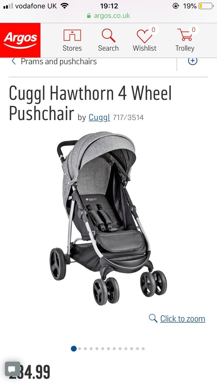 Cuggl hawthorn 2025 4 wheel pushchair