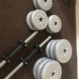 Dumbbell and barbell set by YORK. 6x 1.25kg and 6x 2.5kg total weight 22.5kg. Includes 2x dumbbell bars, 1x barbell and 4 spinlock collars.  
£15. Collection only S70 6AW. Read less