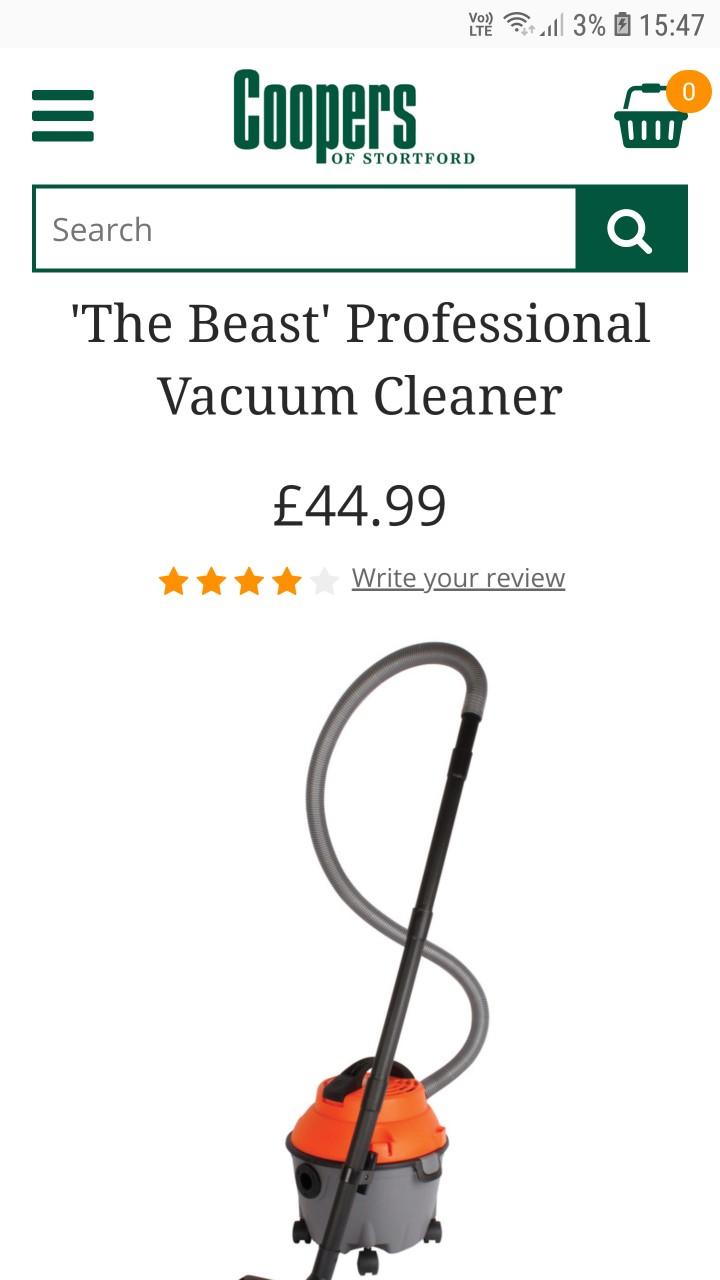 Coopers Wet and Dry Vacuum Cleaner Hoover in SE18 Greenwich for £20.00