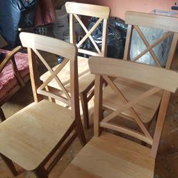 Ikea Ingolf dining chairs.