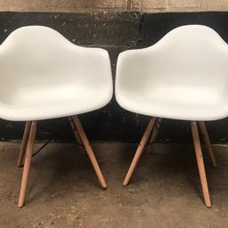 2x off white chairs. Putty colour.