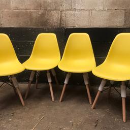 4x mustard coloured chairs