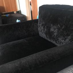V. Good condition black velvet chair only selling as space required