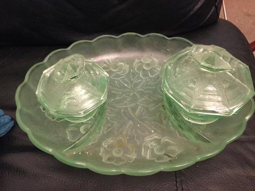 Buy & Sell County Durham Stockton-on-Tees - Photos for Green glass dish and pots