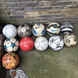 been used a lot and had them for a while want a quick sale as I need them gone, they no longer get used I spent at least £60 cause I paid retail for some of them and as u can see there are two match balls which are normally worth a bit but I’m accepting all sensible offers as I need them gone ASAP can sell individually or in bundles thank u for looking message me ASAP I’m willing to negotiate and I also don’t mind doing swaps so hit me up I really need em gone they take up space in the garden