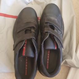 genuine Prada trainers size 10uk but because Prada trainers come out bigger will probably fit a size 10.5 or 11 better.

if you want them today I can do a deal as I am flying tomorrow and if not today then I cant go down and will put them up for more in a week.
