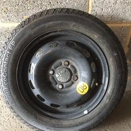 Ford Fiesta spare wheel and new continental tyre space saver wheel 