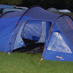 Vango EOS 350 tent in blue (with additional tarp). 3 berth. Used twice. Great tent for camping/festivals etc. Great condition