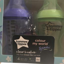 Brand new bottles from Tommee tippee. Bought before I had my twins but am feeding them myself so no need for these. Lovely colours