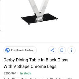 selling a black glass dining table. all information is is on the pictures so please have a look. the table is in very good condition. selling as we need space for the new baby. 

cash on collection and No time wasting as