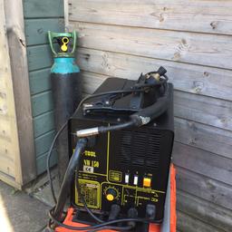 Nutool nw 150 mig welder with a full bottle of argon shielding gas in very good working condition .