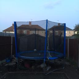 10ft trampoline and enclosure lovely condition only been bounced on by a 2 year old and 5 year old 50.00. Bargain buyer to dismantle and collect I can help bought it in September 2018 require an 8ft trampoline no offers 50.00 is the price bargain