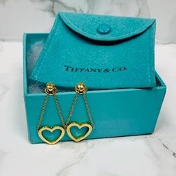 18ct Gold Heart Shape Tiffany Earrings