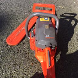 Husqvarna 2 stroke petrol chainsaw, 16” bar and chain, fully serviced chain brake works , cuts has it should, if you know your chainsaws then this needs no introduction.... HUSQVARNA SAYS IT ALL... Read less