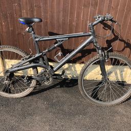 Hi I’m selling my old Diamond Back full suspension mountain bike,
Has had brand new shifters £65,
New cables through out too £30,
Spent about £120 on it but it’s too big for me,
Suspension was serviced last summer and the bike has been sitting in my garage ever since,
Needs some TLC, been sprayed black as you can see,
Could do with a respray if you don’t like the black.
Offers near £40 please,
A solid bike just need some tlc