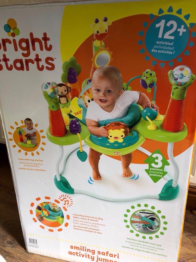 Bright starts smiling deals safari activity jumper