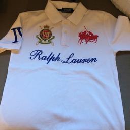 RALPH LAUREN WHITE POLO TOP
GREY ADIDAS TRACKS RED LOGO 
VGC
£10 each
11/12 years 
Views welcome