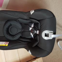 Group 0, 0+,&1, Cosmos black
Excellent Condition - Used in Grandparents 1 day a week. 
A combination car seat with side impact protection and a 'pitch control' system in the Britax Römer first class plus car seat make it an ideal choice for keeping your baby safe when you're on the move
Features and benefits for Britax Römer first class plus car seat to be used rearward facing from birth-13kg /29lbs, and then forward facing from 9kg (20lbs) -18kg (40lbs), side-impact protection, 5 point harness.