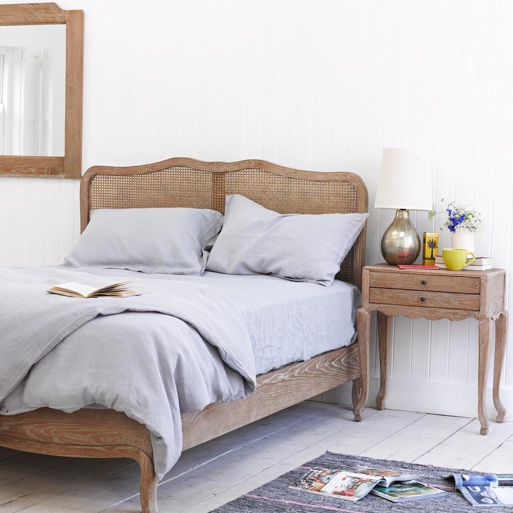 Margot King Rattan Bed Oak