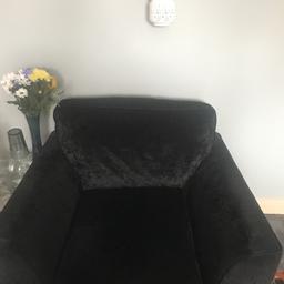 Velvet black sofa in good condition no marks or tears for quick sale reduced 
