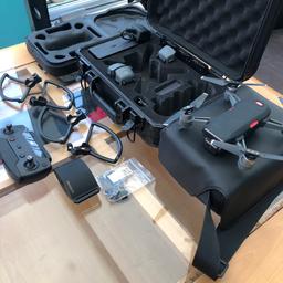 Dji spark excellent condition selling due to upgrade to the mavic comes with 4 dji batteries 4 prop guards spare propellers 3 charging station signal booster 16gb memory card a hard carry case and soft carry case remote control gimbal guard and rubber jacket ready to fly everything you need full set up cheapest on here Ono thanks for looking Chris