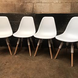 Set of 4 white chairs.