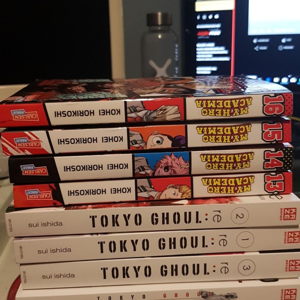 Verkaufe Diverse manga
My hero academia 16 (andere verkauft)
Tokyo ghoul 2
Tokyo ghoul re 1-3
Alles sauber, nichts zerknittert, Sie können ja auch dann selber überprüfen
Preis pro manga 5€
Nur Abholung