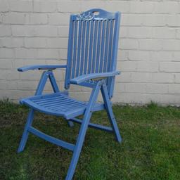 Dies ist ein sanierter Gartenstuhl aus hochwertigem Plantagen- Teakholz. Den Gartenstuhl habe ich in einem traurigen Zustand erhalten und ihm wieder neues Leben eingehaucht.

Der Stuhl hat als Highlight ein Handlettering auf der Rückenlehne.
Dieser Stuhl ist ein absolutes Unikat.

Maße:
Höhe ca. 113cm
Breite ca. 62cm
Tiefe ca. 65cm

Versand +10€

Der Landhausluemmel

#Garten #Terrasse #Balkon #Blau #Holz #Teak #nachhaltig #Unikat #Sonne #Sommer