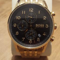 selling my Hugo boss watch as I don’t wear it anymore, have a few marks but doesn’t effect the watch at all. I paid over £300 for it, selling with no box hence the price £100 first to see will buy
Specification:
Brand: Hugo Boss
Collection: Navigator
Model Number: 1513531
Gender: Mens
Case Material: Stainless Steel
Case Shape: Round
Case Width: 44mm
Case Depth: 11mm
Dial Colour: Black
Strap Type: Bracelet
Strap Material: Stainless Steel
Strap Colour: Yellow Gold
Strap Width: 20mm
Clasp: Folding