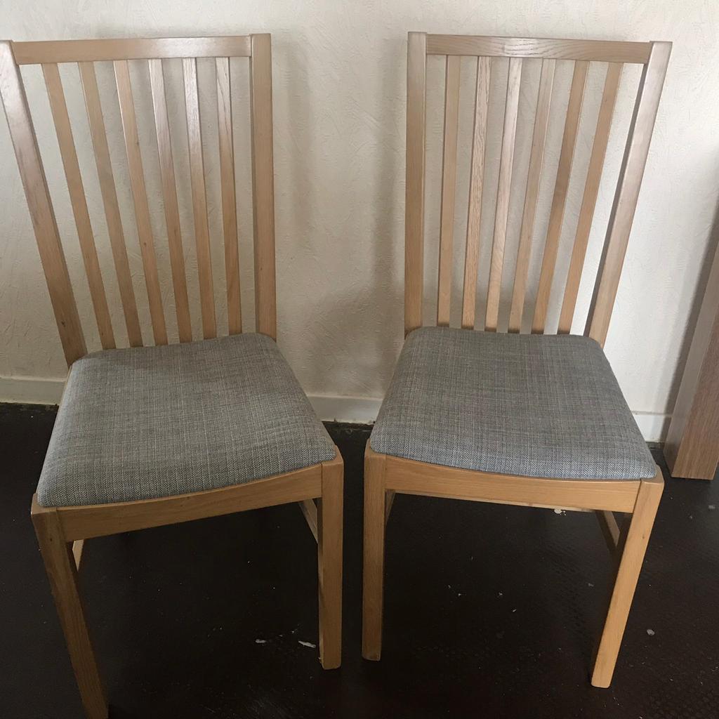 IKEA Solid Oak Table and 2 Norrnas Chairs in South Ribble für 45,00