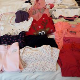 Girls baby clothes.hats tops,leggings,jumper 2 zip up jackets vests trousers.all good clean clothes