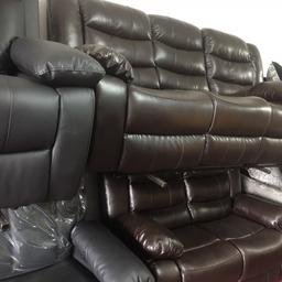 Brand new 3+2 brown recliner sofa for sale it is got cup holder as well free local delivery
