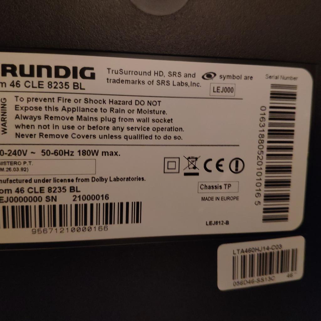 Grundig 32 CLE 8327 BL (LYR000 RIO32CLE8327BL) Televisore Ricambi - Foto 3