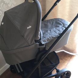 Joie chrome travel system with carry cot and stroller/pushchair/buggy.
Grey. In absolutely perfect condition as I only used base with car seat adapters so neither carry cot or stroller was used. Still being retailed at over £200 brand new.
Comes with rain cover
Delivery available depending on location
