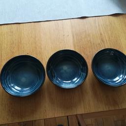 Set of 3 Bombay Sapphire bowls.