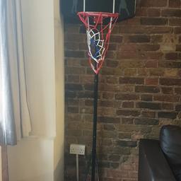 Decent condition except the net is ripped. Comes with small child-sized basketball that will need inflating.
Highest measurement = 2m but can be decreased by taking out middle pole to 1.55m (see pictures).
Sits on a black weighted water base that you can see in the picture. Breaks down into 3 pieces for easy moving.
PICK UP ONLY.