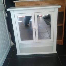 White mirrored cabinet great condition this is 25" wide at the widest x 26" high can deliver if local 