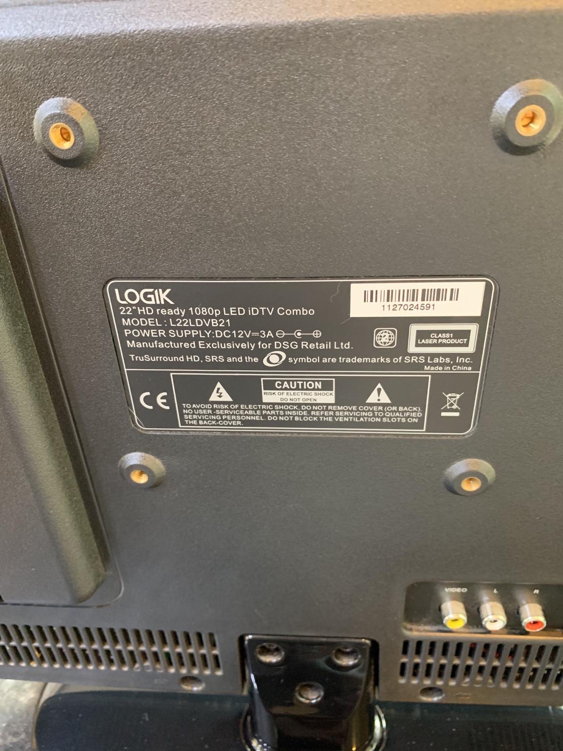 Logik 22” HD Ready LED TV/DVD Player in Chorley for £40.00 for sale