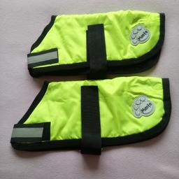 2 Waterproof Dog coats. Never used Both 16".£8.00each or £15.00 for the 2.