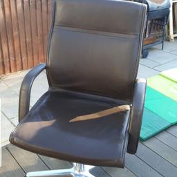 Great condition chocolate brown leather office chair for sale. Reclines and can be set to non recline.
I HAVE 1 LEFT!!! as 10 sold from previous ads.
Collection only