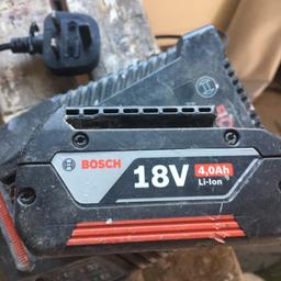 BOSH 18v BATTERY & CHARGER, battery in good condition, please text 07889847436