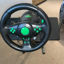 Virtually brand new Steering Wheel, Pedals & Stand compatible with Xbox One
This was brought as a Xmas Present for my 9yr old son but he’s never bothered with it so is in great condition