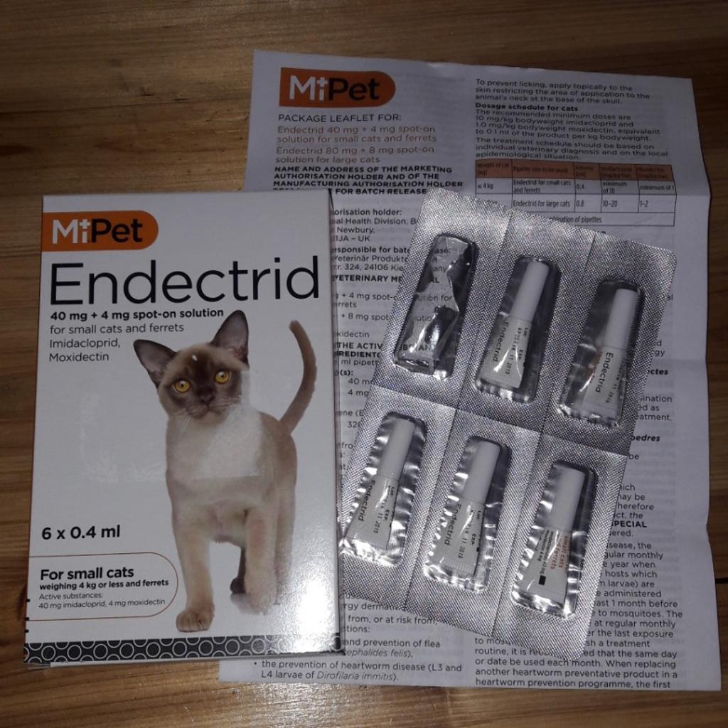 Endectrid for cats spot on exp 11/2019 in S30 Sheffield for £8.00 for