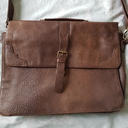 mens brown leather satchell.