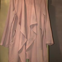 Waterfall jacket size 18 from George 
Light pink colour