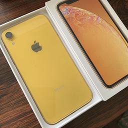 Here is my partners yellow xr in yellow,immaculate and brand new working condition and comes with everything new she just can’t get on with an iPhone...£450 or nearest offer or can come with a rose gold series 2 42mm Apple watch for an extra £100