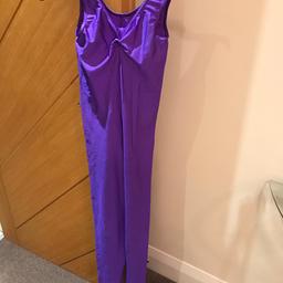 Size 3 (approx 12-14yrs) girls purple dance catsuit. Good condition