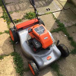 Flymo petrol mower spares or repair runs fine cuts fine 
I think needs new drive cable to self propel 
But works fine with out 
No grass box