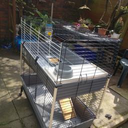 used cage approximately a year and half old. In decent condition, photos show few marks. comes with the feet. Wooden runner slightly discoloured but all been disinfected and scrubbed.

can come with a sort of starter pack if needed extra £20

original price £90